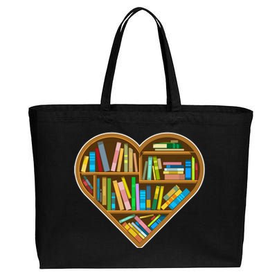 Heart Books Valentines Day Reading Nerds Reader Bookworms Cotton Canvas Jumbo Tote