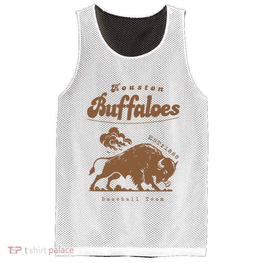 Houston Buffaloes Vintage Defunct Baseball Team Mesh Reversible Basketball Jersey Tank