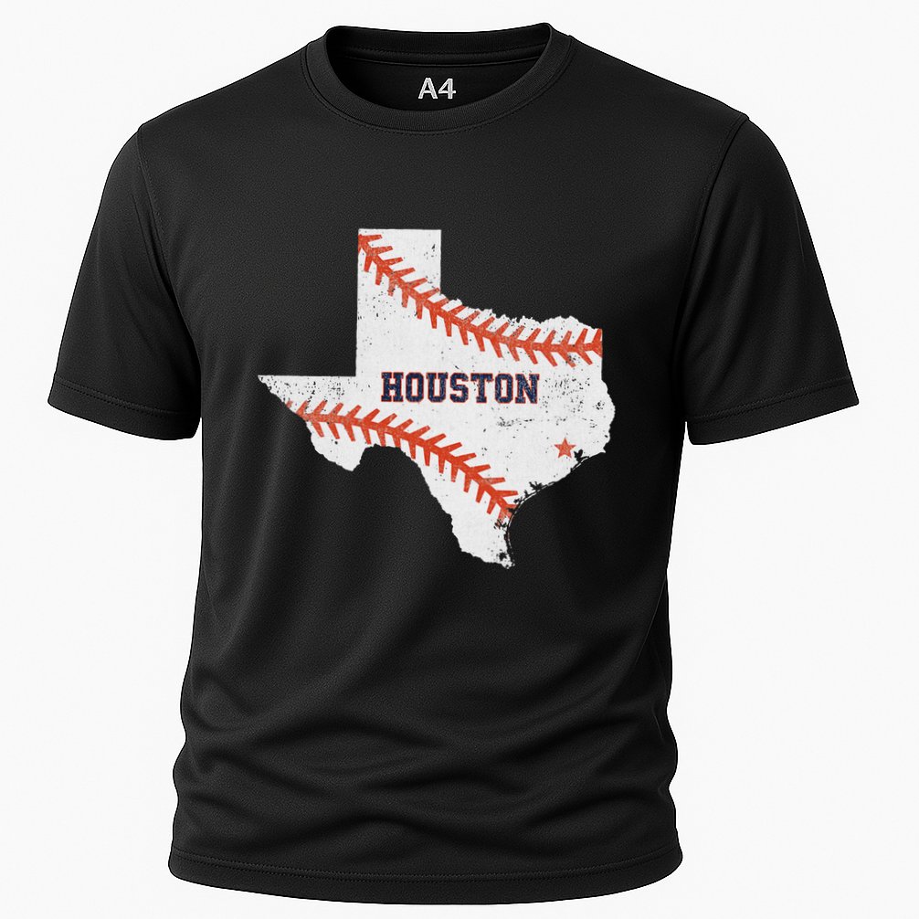 Houston Baseball Vintage Distressed Cooling Performance Crew T-Shirt
