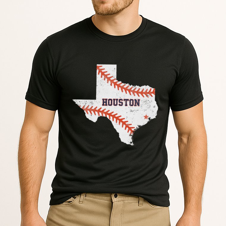 Houston Baseball Vintage Distressed Cooling Performance Crew T-Shirt