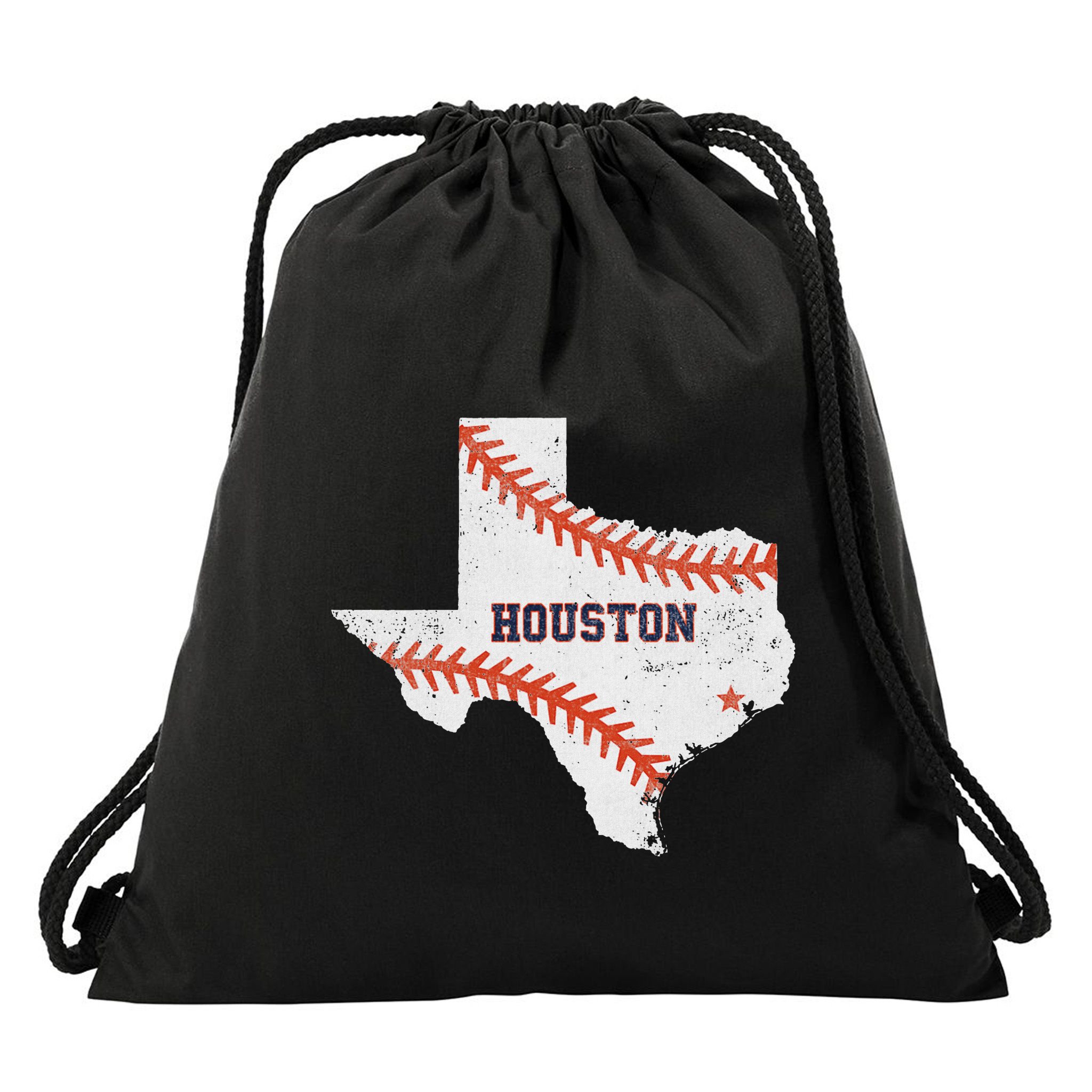 Houston Baseball Vintage Distressed Drawstring Bag