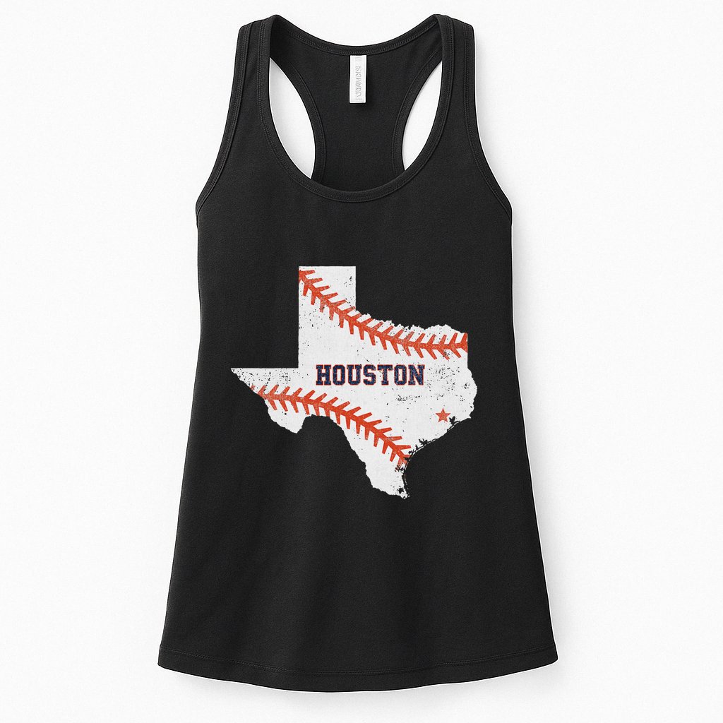 Houston Baseball Vintage Distressed Womens Tank Top