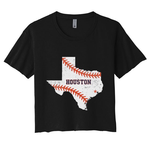 Houston Baseball Vintage Distressed Crop Top