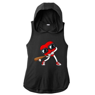 Heart Baseball Valentines Day Funny Boys Girls Kids TShirt Ladies PosiCharge Tri-Blend Wicking Draft Hoodie Tank