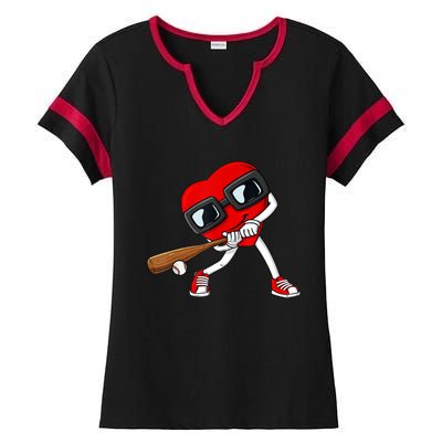 Heart Baseball Valentines Day Funny Boys Girls Kids TShirt Ladies Halftime Notch Neck Tee