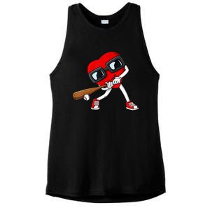 Heart Baseball Valentines Day Funny Boys Girls Kids TShirt Ladies PosiCharge Tri-Blend Wicking Tank