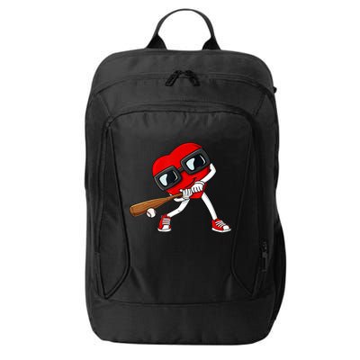 Heart Baseball Valentines Day Funny Boys Girls Kids TShirt City Backpack