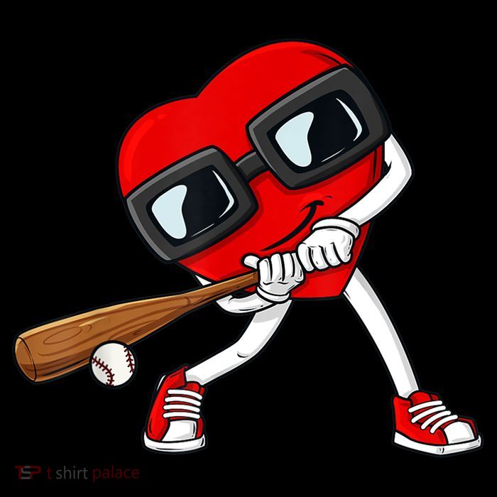 Heart Baseball Valentines Day Funny Boys Girls Kids TShirt Baby Bodysuit