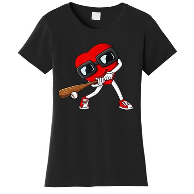 Heart Baseball Valentines Day Funny Boys Girls Kids TShirt Women's T-Shirt