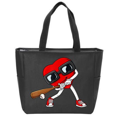 Heart Baseball Valentines Day Funny Boys Girls Kids TShirt Zip Tote Bag