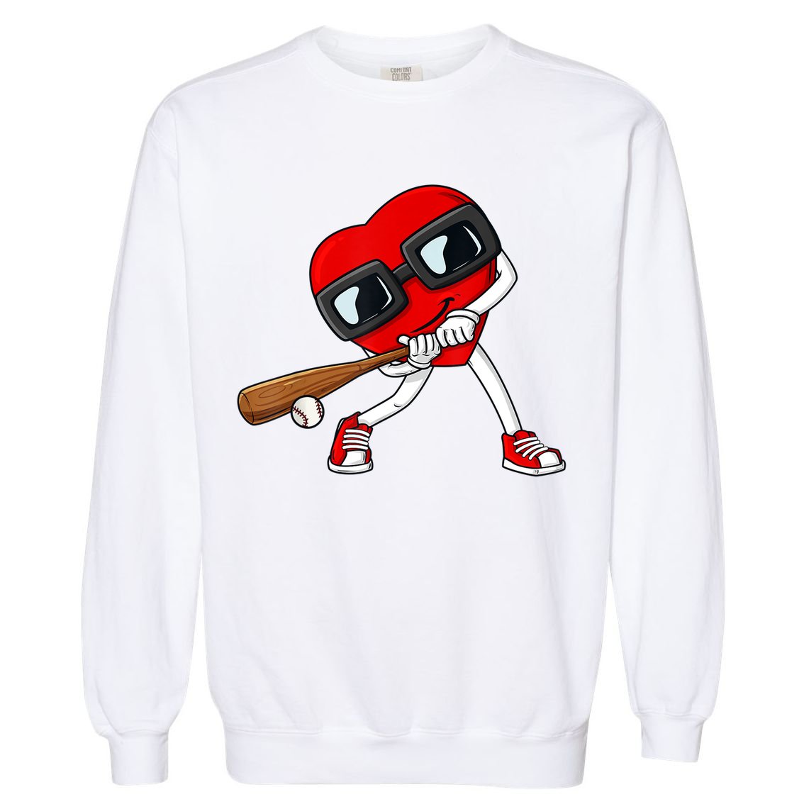 Heart Baseball Valentines Day Funny Boys Girls Kids TShirt Garment-Dyed Sweatshirt