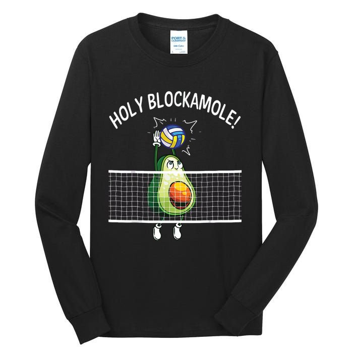 Holy Blockamole Volleyball Player Blocker Avocado Tall Long Sleeve T-Shirt