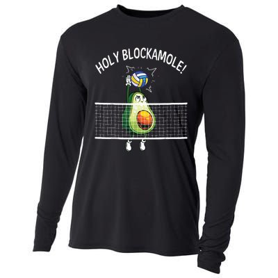 Holy Blockamole Volleyball Player Blocker Avocado Cooling Performance Long Sleeve Crew