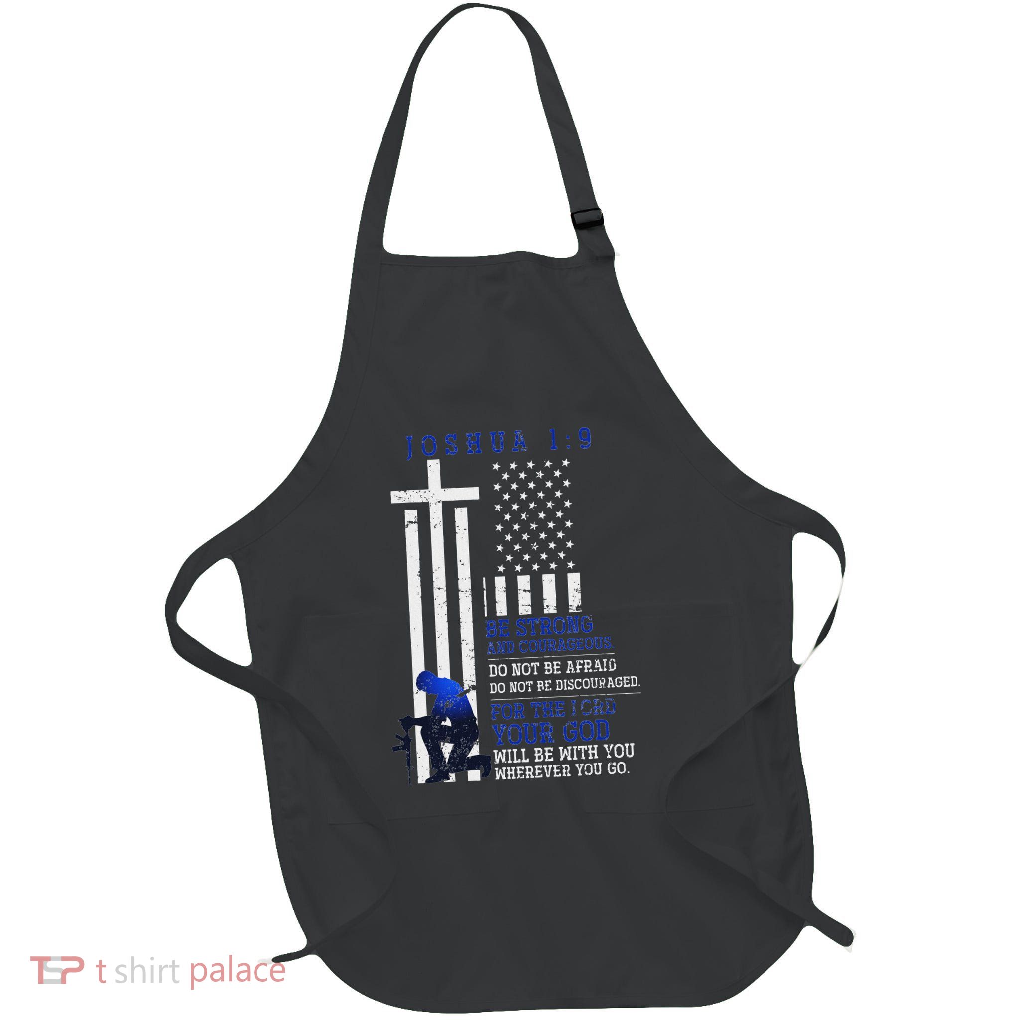 Holy Bible Verse Us Flag American Christian Gift Idea Prayer Full-Length Apron With Pockets