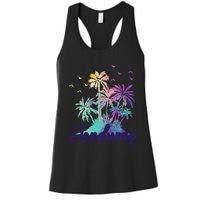 Honduras Beach Vintage Palm Trees Vacation Women's Racerback Tank