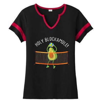 Holy Blockamole Volleyball Cute Funny Ladies Halftime Notch Neck Tee