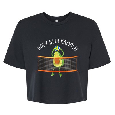 Holy Blockamole Volleyball Cute Funny Bella+Canvas Jersey Crop Tee