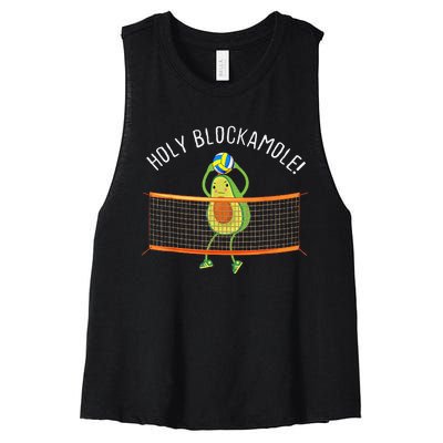 Holy Blockamole Volleyball Cute Funny Women's Racerback Cropped Tank