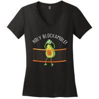 Holy Blockamole Volleyball Cute Funny Women's V-Neck T-Shirt