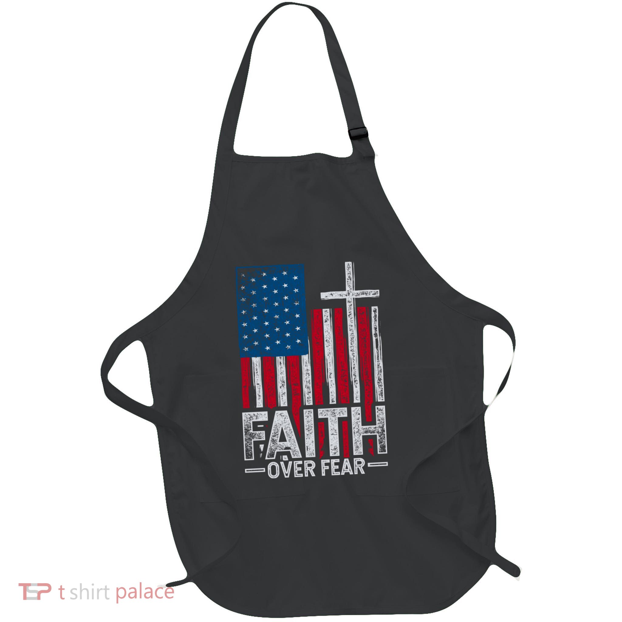 Holy Bible Verse Us Flag American Christian Gift Idea Prayer Full-Length Apron With Pockets