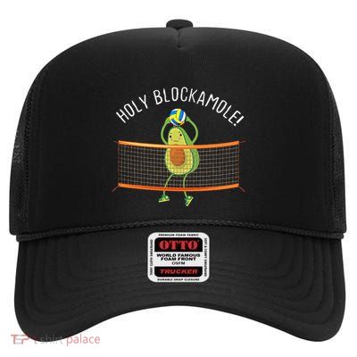 Holy Blockamole Volleyball Cute Funny High Crown Mesh Back Trucker Hat