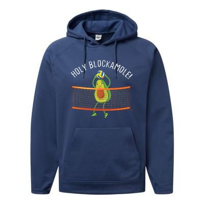 Holy Blockamole Volleyball Cute Funny Performance Fleece Hoodie