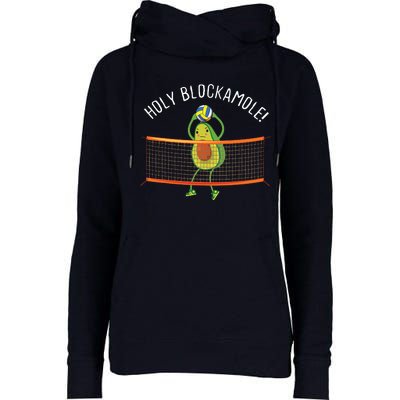 Holy Blockamole Volleyball Cute Funny Womens Funnel Neck Pullover Hood