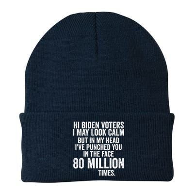 Hi Biden Voters I May Look Calm Knit Cap Winter Beanie