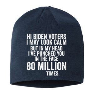 Hi Biden Voters I May Look Calm Sustainable Beanie