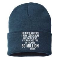 Hi Biden Voters I May Look Calm Sustainable Knit Beanie