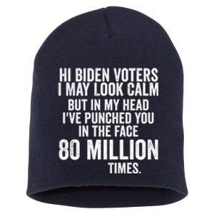 Hi Biden Voters I May Look Calm Short Acrylic Beanie