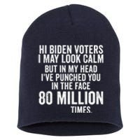 Hi Biden Voters I May Look Calm Short Acrylic Beanie