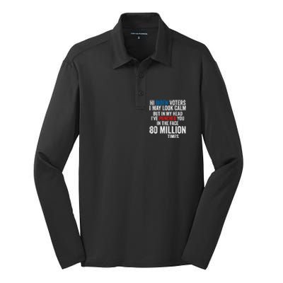 Hi Biden Voters I May Look Calm Silk Touch Performance Long Sleeve Polo