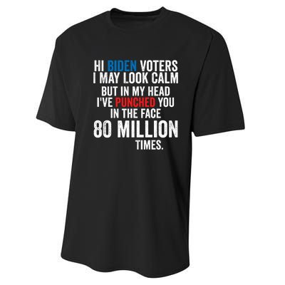 Hi Biden Voters I May Look Calm Performance Sprint T-Shirt