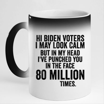 Hi Biden Voters I May Look Calm 11oz Black Color Changing Mug