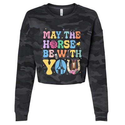 Horse Be With You Horse Lover Cropped Pullover Crew