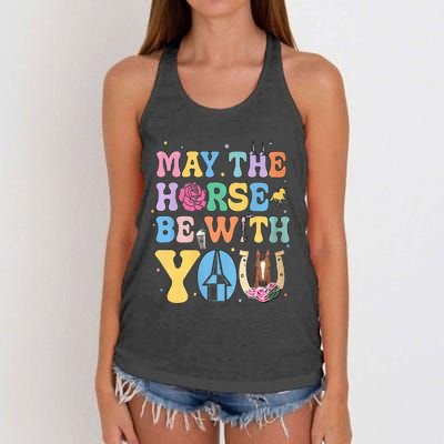 Horse Be With You Horse Lover Women's Knotted Racerback Tank