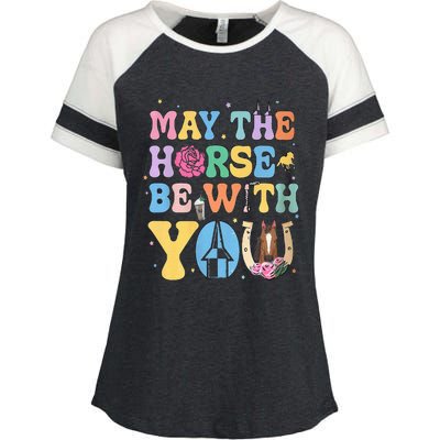 Horse Be With You Horse Lover Enza Ladies Jersey Colorblock Tee