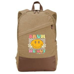 Hippie Bruh We Out Teachers Summer Last Day Of School Cotton Canvas Backpack