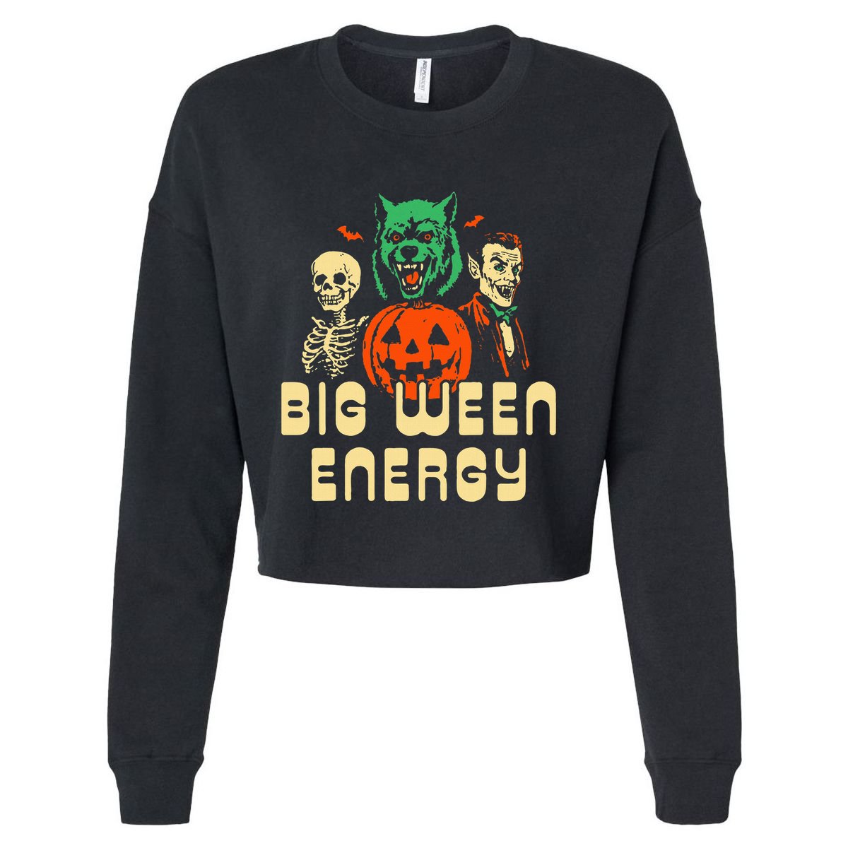 Halloween Big Ween Energy Cropped Pullover Crew