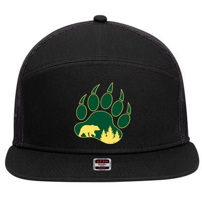Hiking Bear Wear 7 Panel Mesh Trucker Snapback Hat