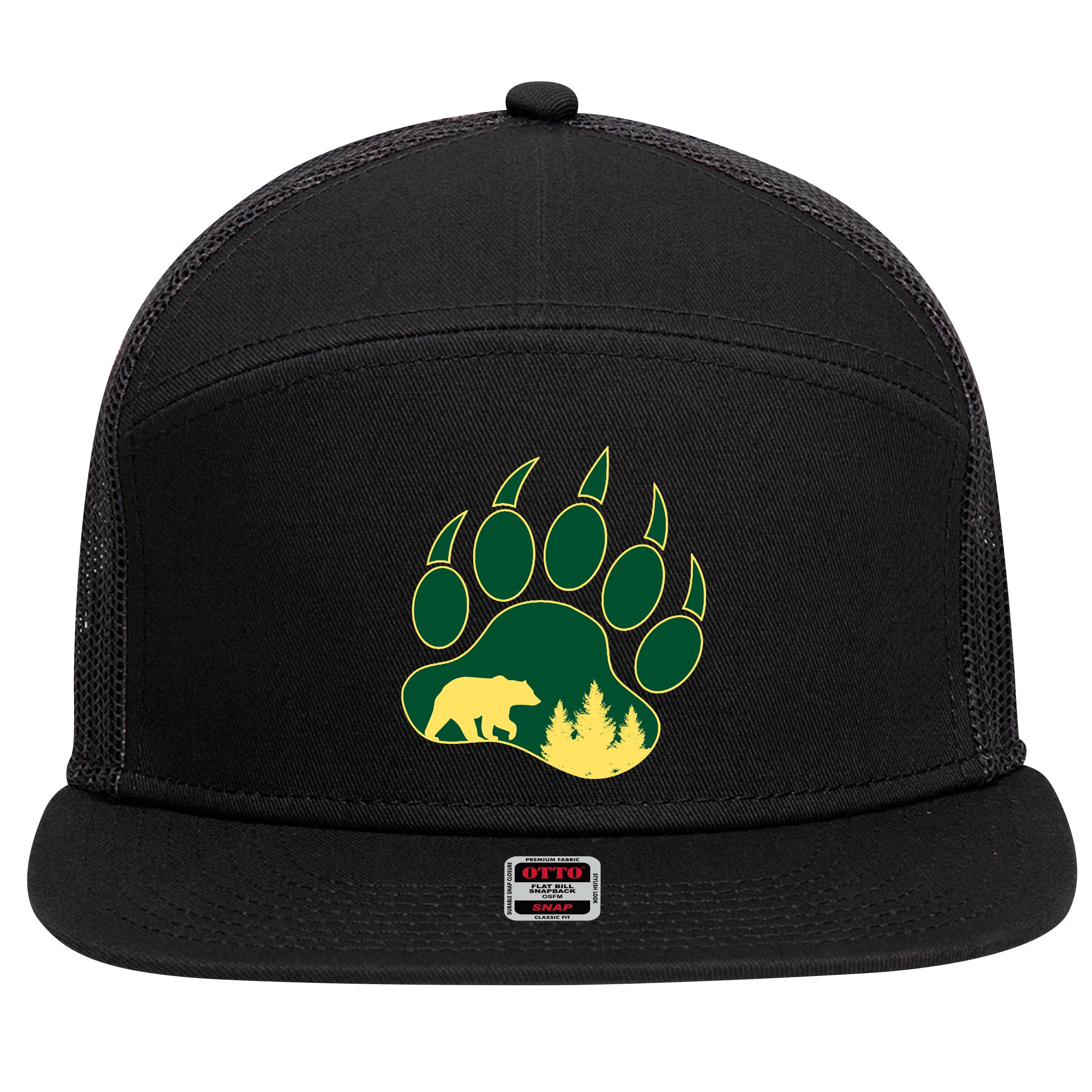 Hiking Bear Wear 7 Panel Mesh Trucker Snapback Hat