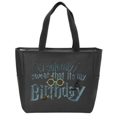 Harry Birthday Wizard, I Solemnly Swear Its My Birthday Zip Tote Bag