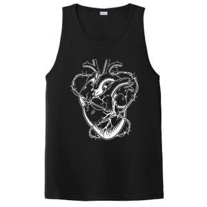 Heart Barbed Wire Hard Rock Cool Popular Punk PosiCharge Competitor Tank