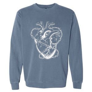 Heart Barbed Wire Hard Rock Cool Popular Punk Garment-Dyed Sweatshirt