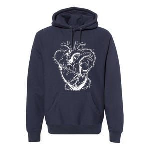 Heart Barbed Wire Hard Rock Cool Popular Punk Premium Hoodie