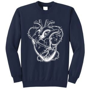 Heart Barbed Wire Hard Rock Cool Popular Punk Tall Sweatshirt