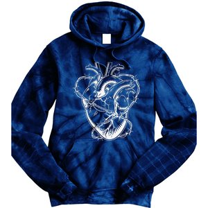 Heart Barbed Wire Hard Rock Cool Popular Punk Tie Dye Hoodie