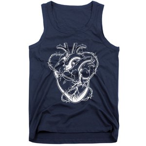 Heart Barbed Wire Hard Rock Cool Popular Punk Tank Top