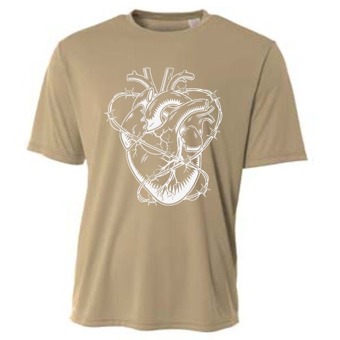 Heart Barbed Wire Hard Rock Cool Popular Punk Cooling Performance Crew T-Shirt